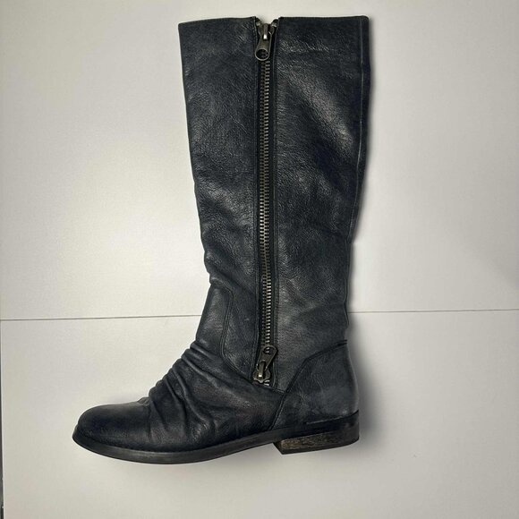 Zigi Soho “Mixer” Distressed Dark Grey Leather Tall Boots – Size 9 - Picture 5 of 13